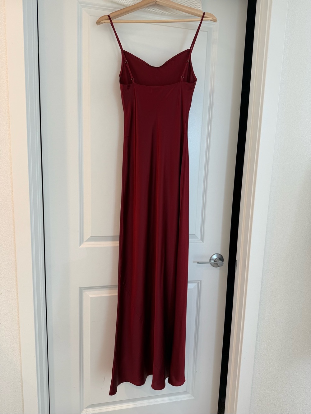 NEW REFORMATION Parma Silk Burgundy Red Slip Dress, wedding guest max dress - Picture 10 of 14